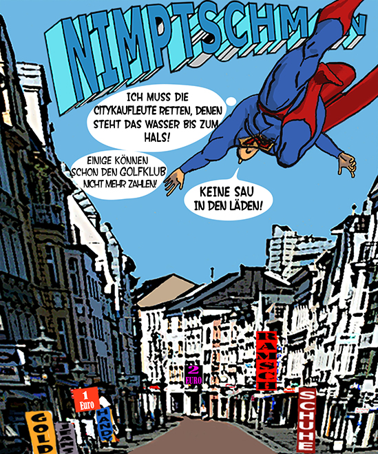 Nimptschman kreist über der City